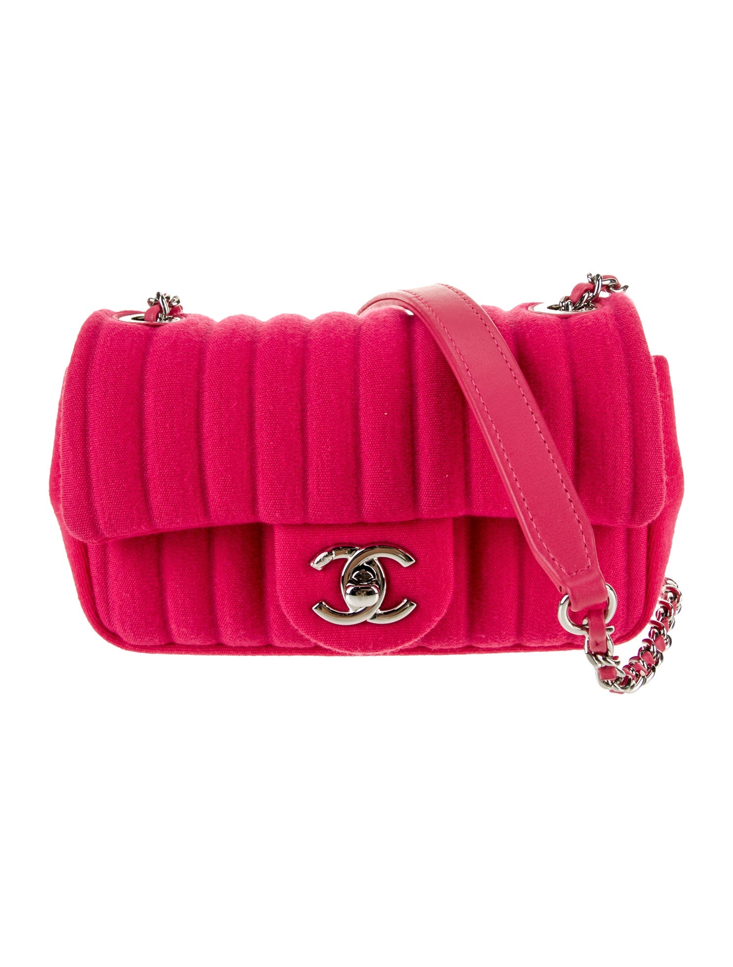 Chanel Extra Mini Jersey Vertical Quilt Flap Bag