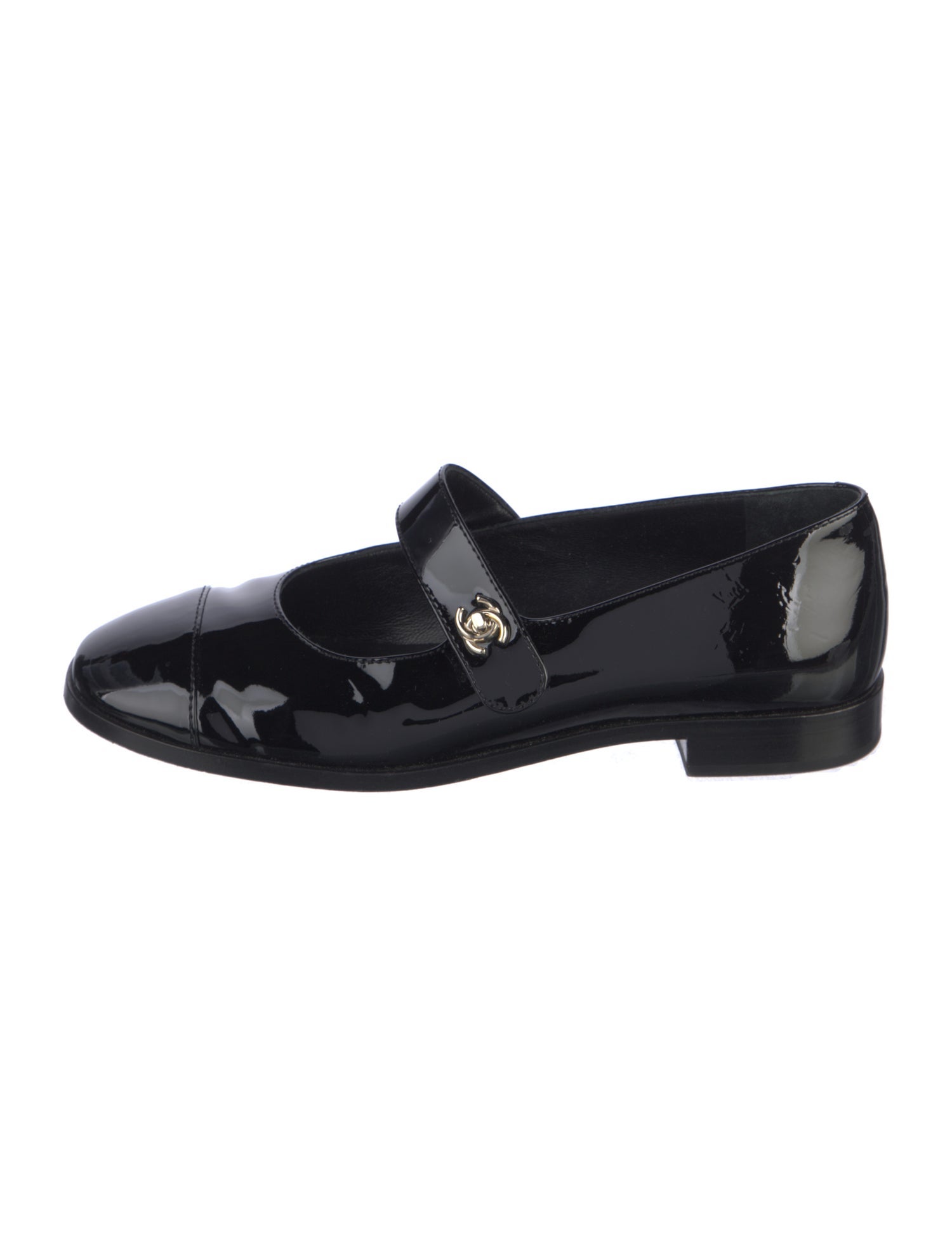 Chanel 2023 Interlocking CC Logo Mary Jane Flats