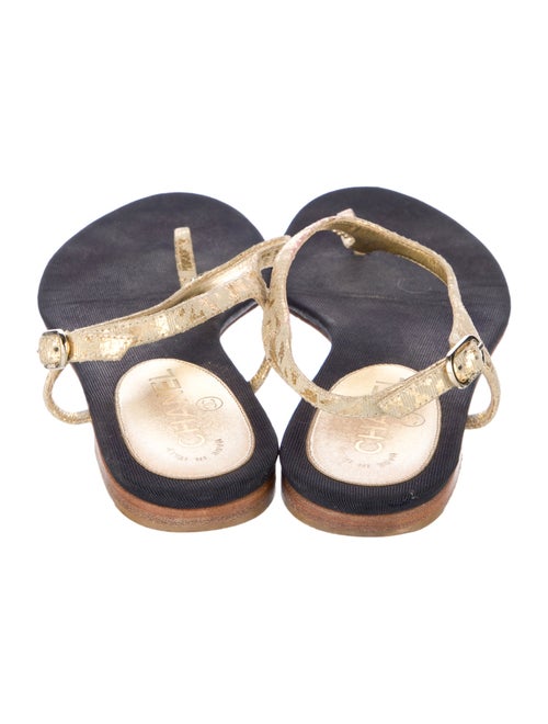 Chanel 2015 Interlocking CC Logo T-Strap Sandals