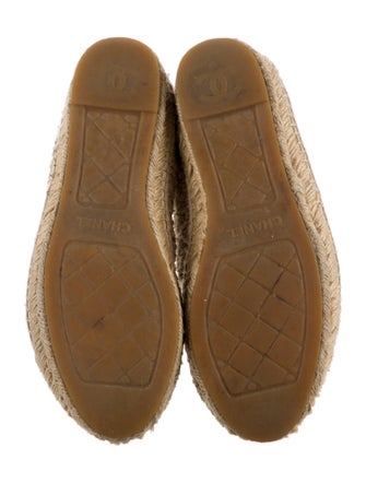 Chanel Interlocking CC Logo Tweed Espadrilles