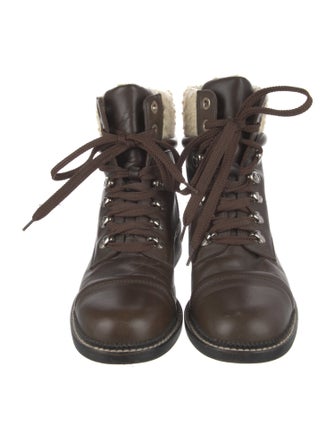 Chanel 2015 Interlocking CC Logo Combat Boots