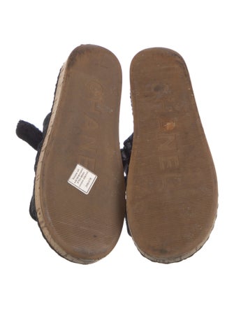 Chanel Interlocking CC Logo Leather Slides