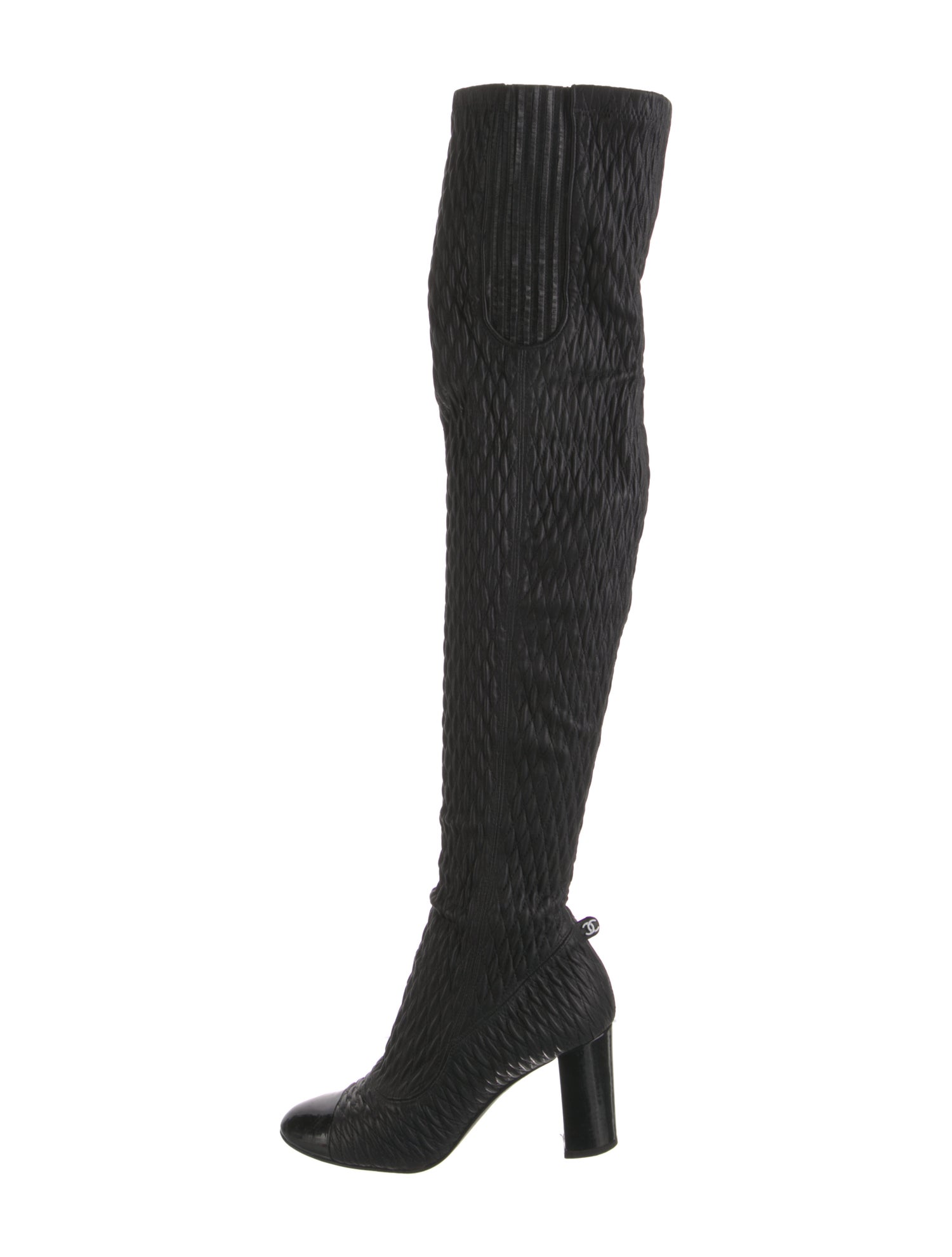 Chanel Interlocking CC Logo Leather Sock Boots