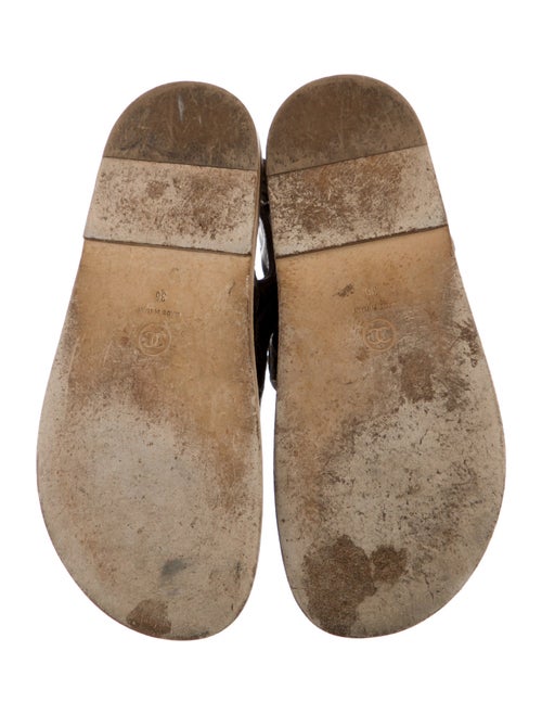 Chanel Interlocking CC Logo Lambskin Slingback Sandals