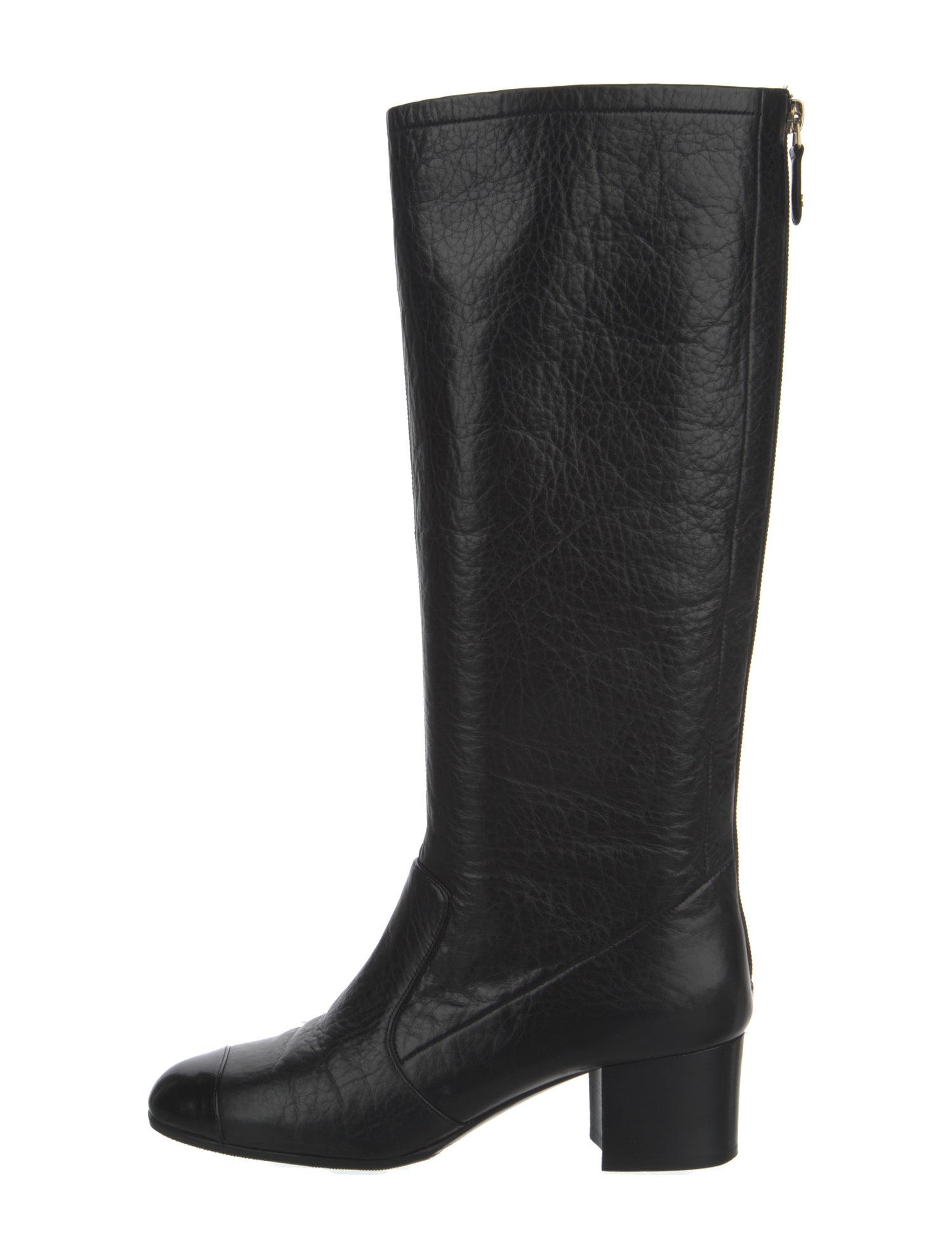 Chanel Interlocking CC Logo Calfskin Riding Boots