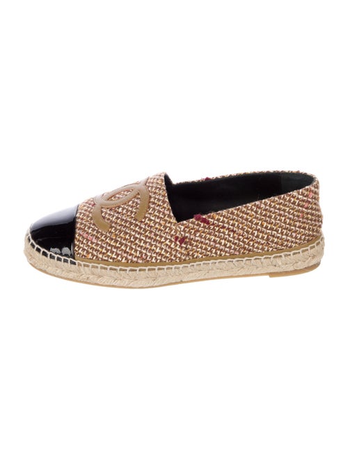 Chanel Interlocking CC Logo Tweed Espadrilles