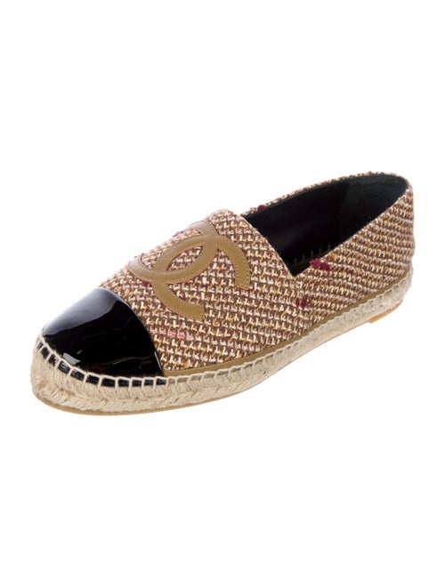 Chanel Interlocking CC Logo Tweed Espadrilles
