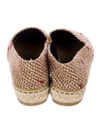 Chanel Interlocking CC Logo Tweed Espadrilles