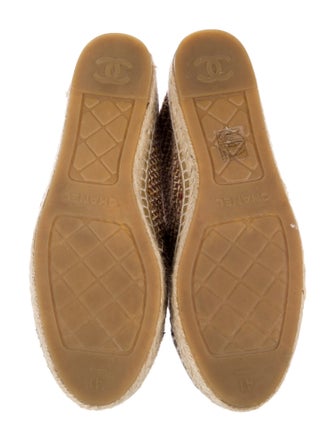 Chanel Interlocking CC Logo Tweed Espadrilles