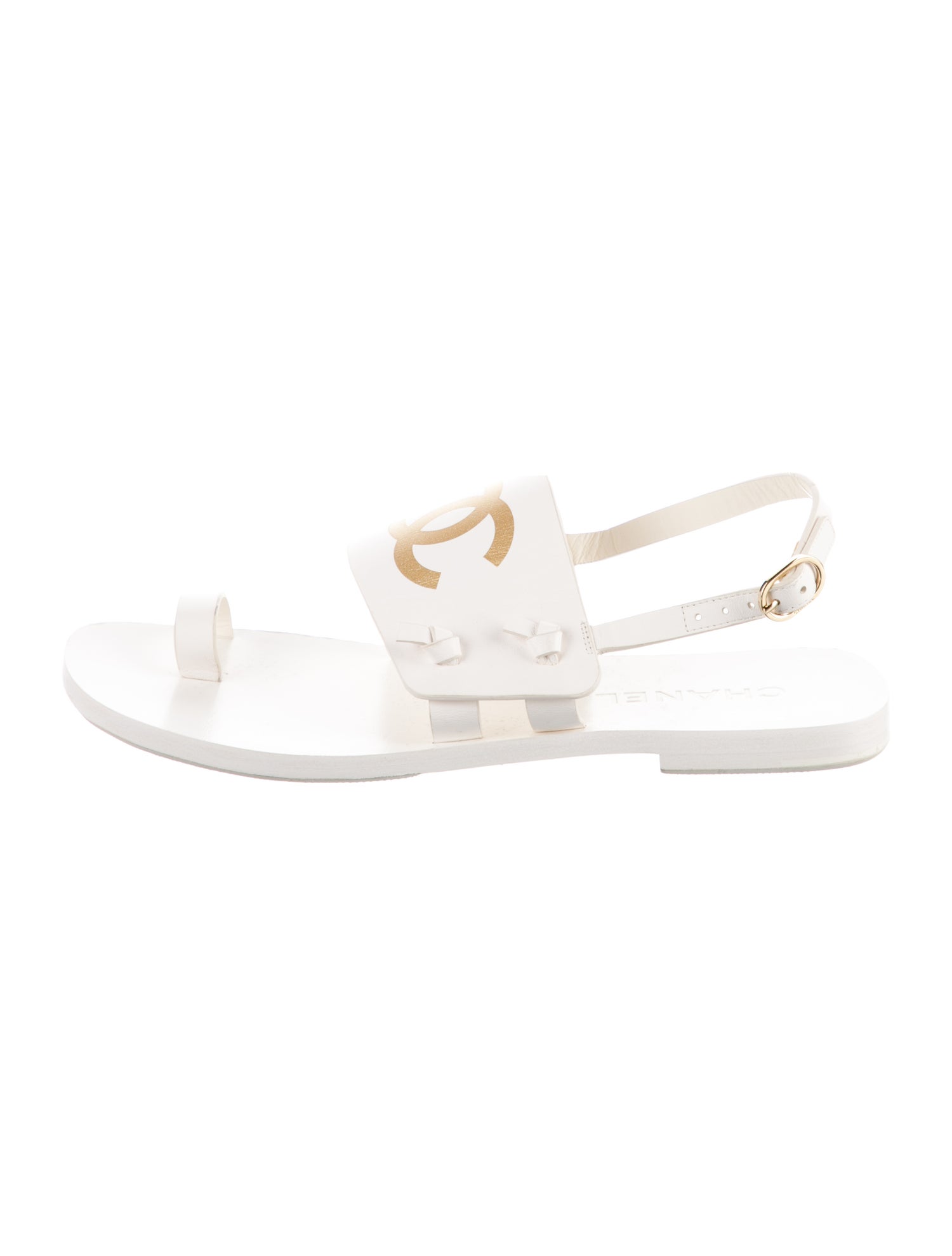 Chanel 2021 Interlocking CC Logo Slingback Sandals