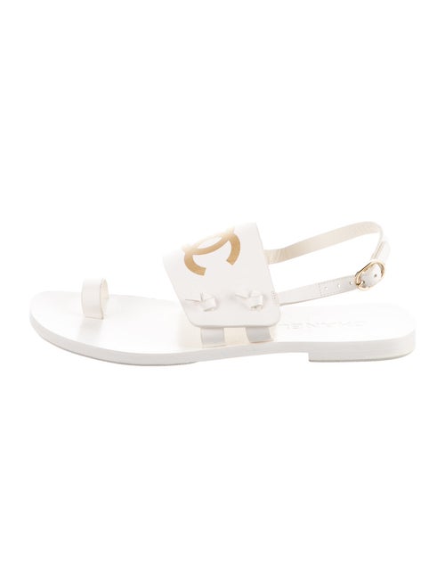Chanel 2021 Interlocking CC Logo Slingback Sandals