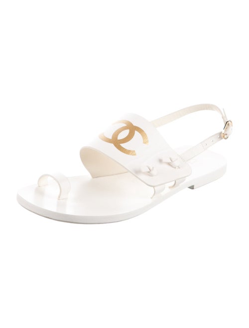 Chanel 2021 Interlocking CC Logo Slingback Sandals