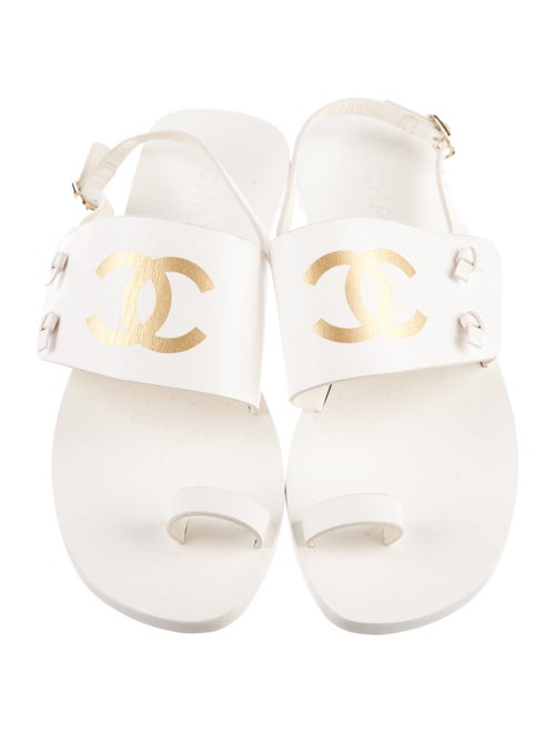 Chanel 2021 Interlocking CC Logo Slingback Sandals