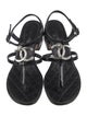 Chanel 2017 Interlocking CC Logo T-Strap Sandals