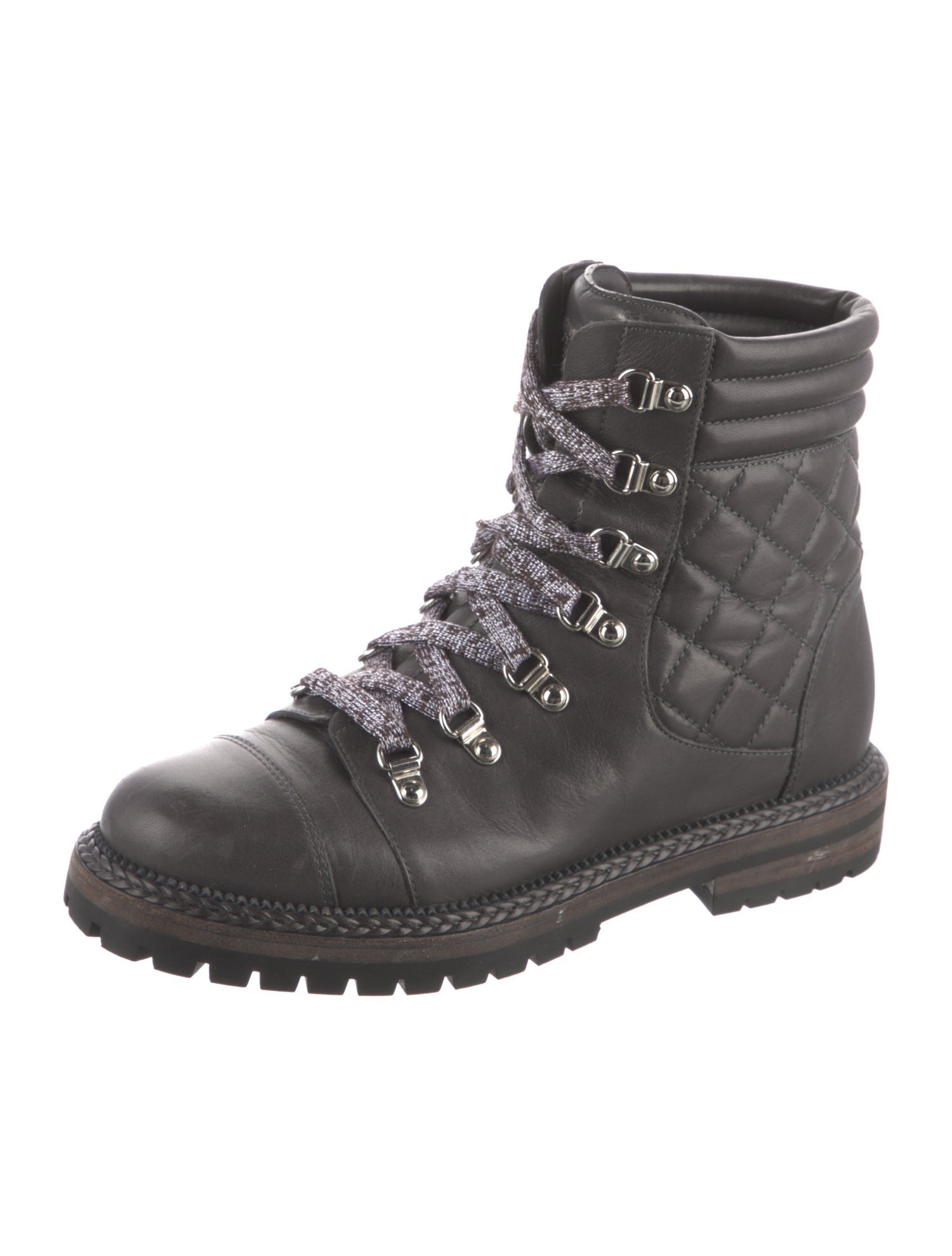 Chanel 2018 Interlocking CC Logo Combat Boots