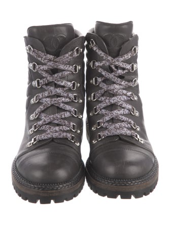 Chanel 2018 Interlocking CC Logo Combat Boots