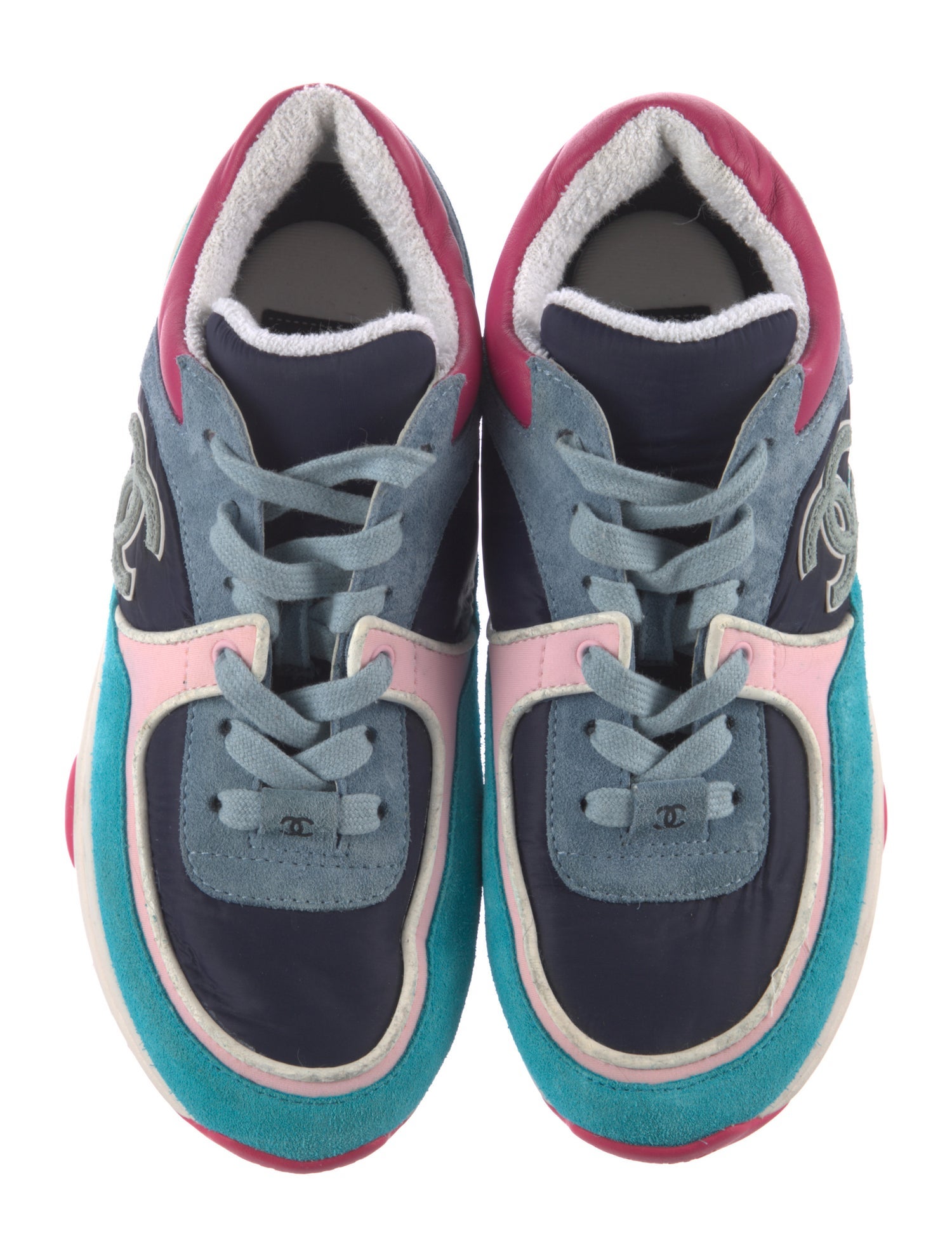 Chanel Interlocking CC Logo Suede Chunky Sneakers