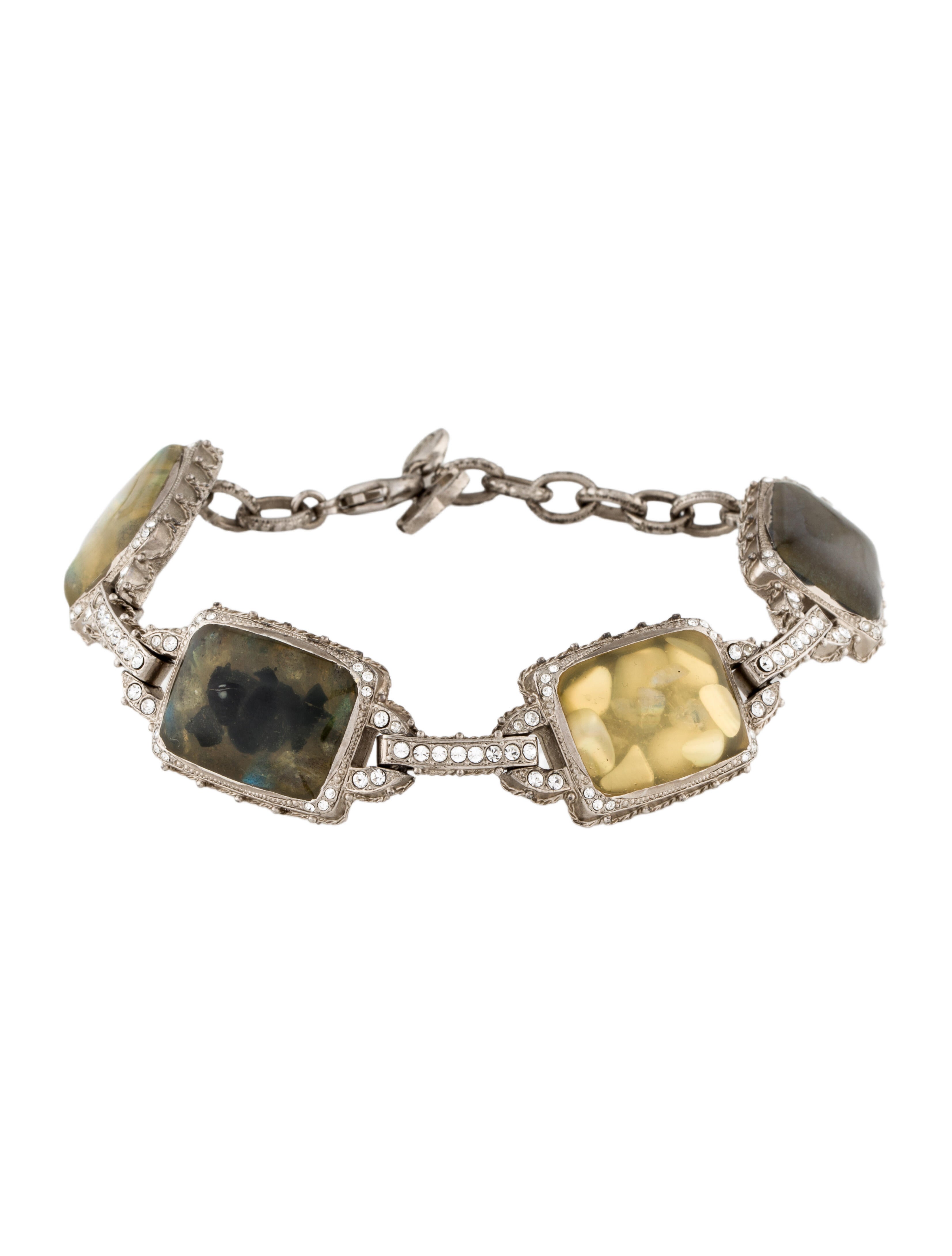 Chanel Mother of Pearl, Strass & Resin Link Bracelet