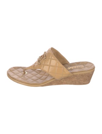 Chanel 2023 Interlocking CC Logo Flip Flops