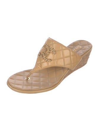 Chanel 2023 Interlocking CC Logo Flip Flops