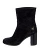 Chanel Interlocking CC Logo Suede Boots
