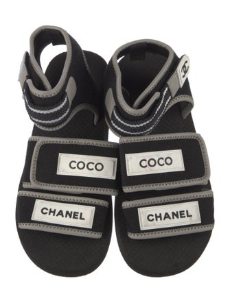 Chanel Interlocking CC Logo Neoprene Slides