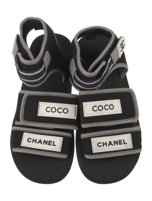 Chanel Interlocking CC Logo Neoprene Slides