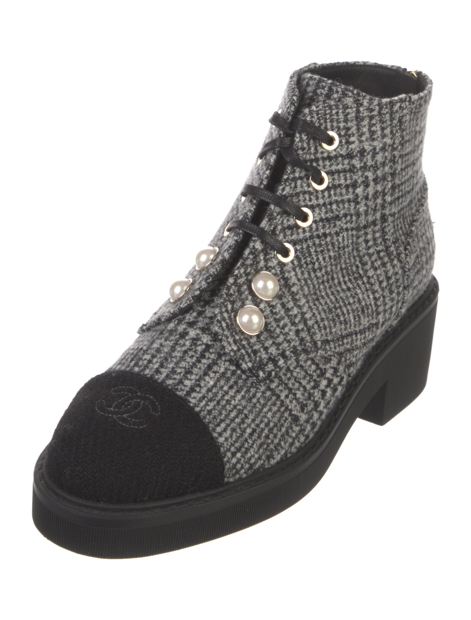 Chanel 2020 Interlocking CC Logo Combat Boots