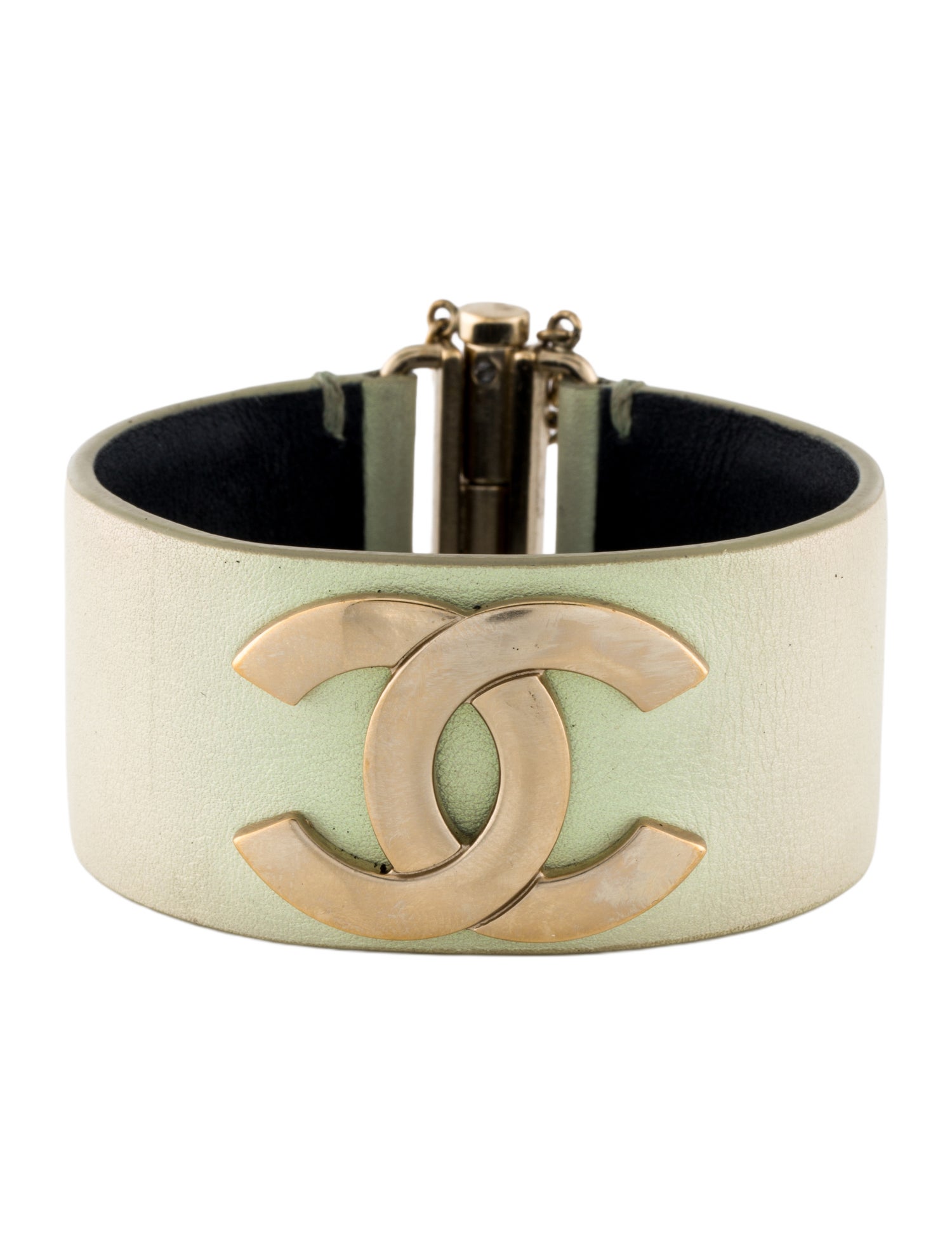 Chanel Leather CC Cuff Bracelet