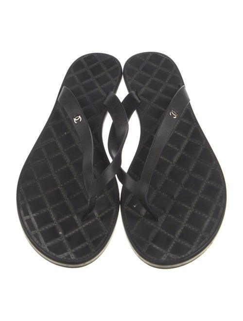 Chanel 2015 Interlocking CC Logo Flip Flops
