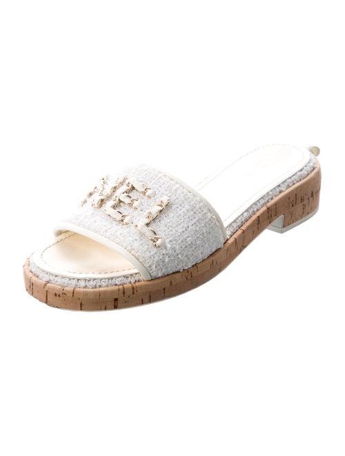 Chanel 2021 Chain-Link Accent Slides