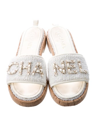 Chanel 2021 Chain-Link Accent Slides
