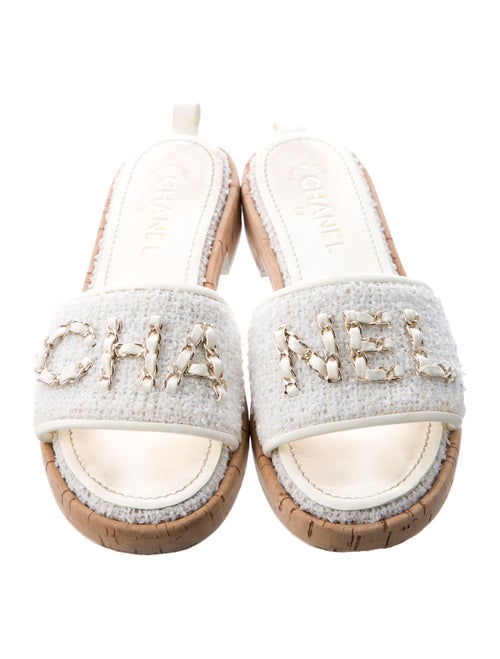 Chanel 2021 Chain-Link Accent Slides