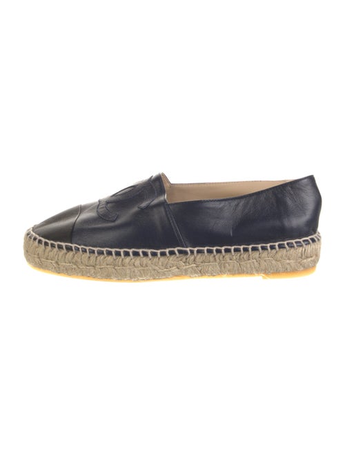 Chanel Interlocking CC Logo Leather Espadrilles