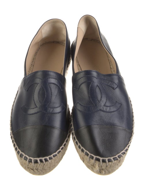 Chanel Interlocking CC Logo Leather Espadrilles