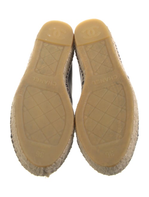 Chanel Interlocking CC Logo Leather Espadrilles