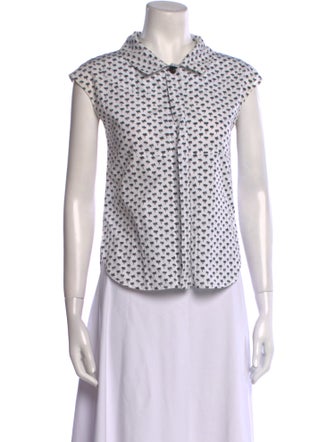 Chanel 2012 Printed Button-Up Top