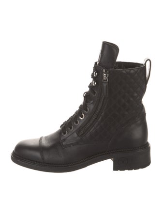 Chanel 2017-2018 Interlocking CC Logo Combat Boots