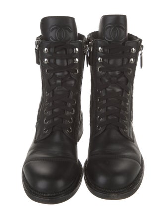 Chanel 2017-2018 Interlocking CC Logo Combat Boots