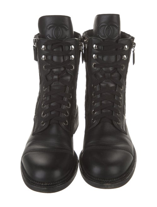 Chanel 2017-2018 Interlocking CC Logo Combat Boots