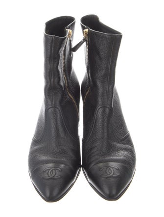 Chanel Interlocking CC Logo Leather Boots