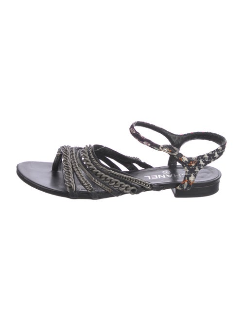 Chanel 2015 Chain-Link Accent Slingback Sandals