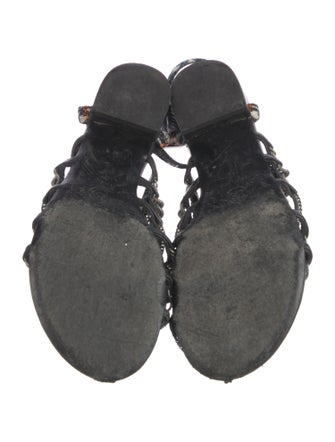 Chanel 2015 Chain-Link Accent Slingback Sandals