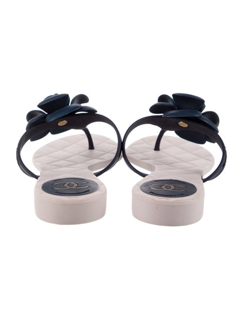 Chanel Interlocking CC Logo Rubber Flip Flops