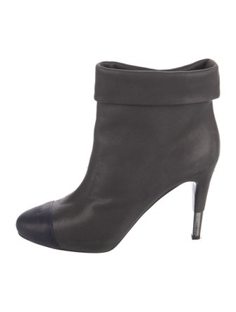 Chanel Interlocking CC Logo Leather Boots