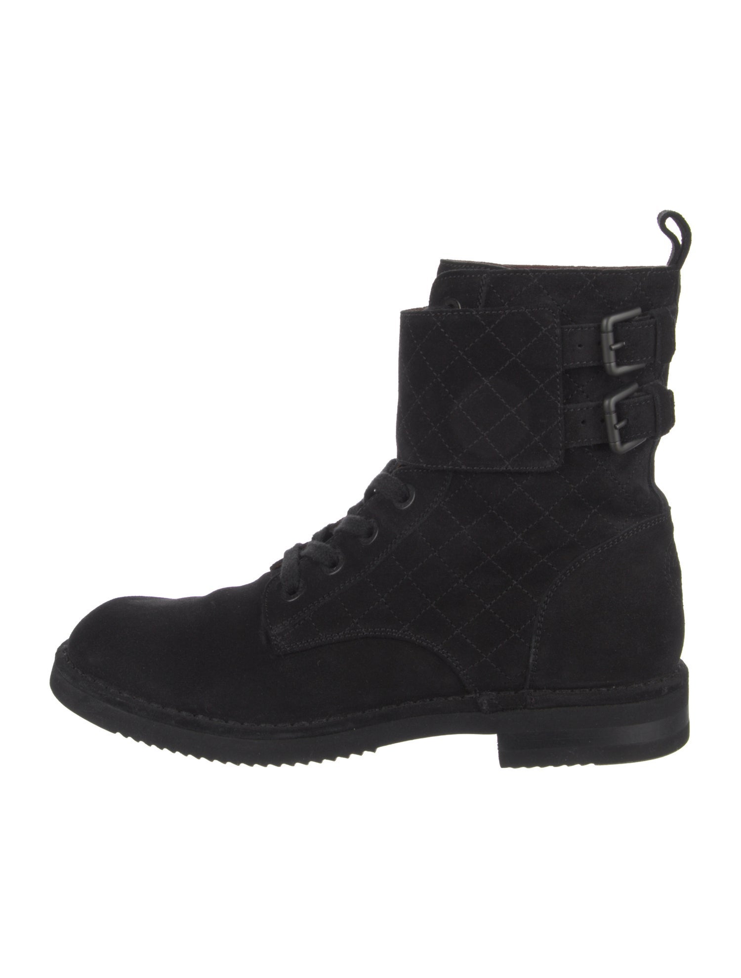 Chanel 2014 Interlocking CC Logo Combat Boots