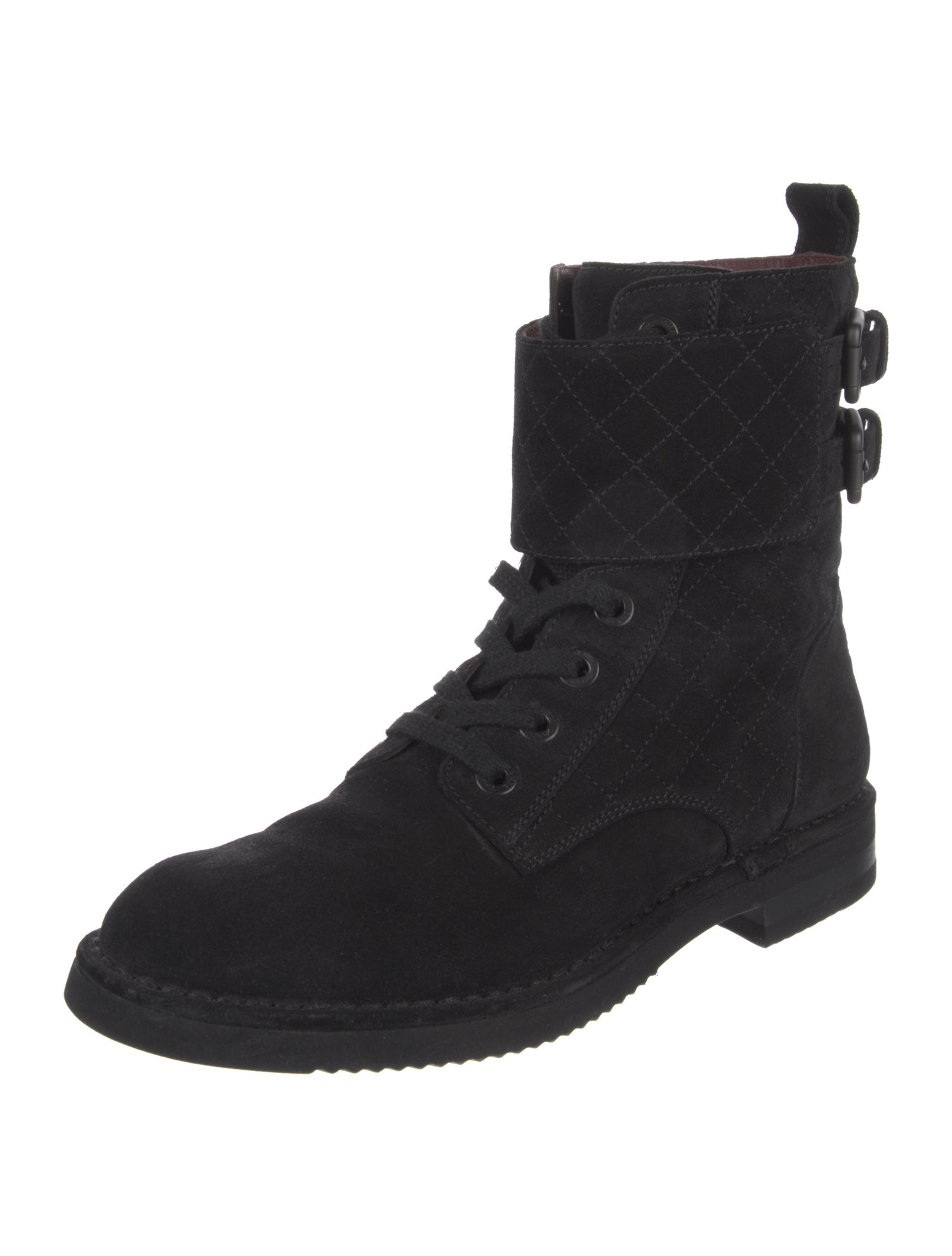 Chanel 2014 Interlocking CC Logo Combat Boots