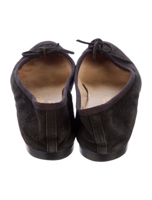 Chanel Interlocking CC Logo Suede Ballet Flats