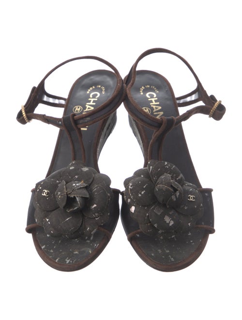 Chanel 2010 Interlocking CC Logo T-Strap Sandals