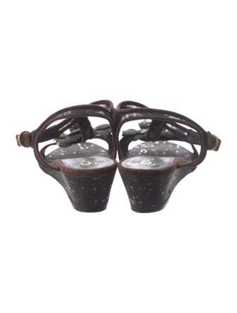 Chanel 2010 Interlocking CC Logo T-Strap Sandals